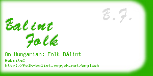 balint folk business card